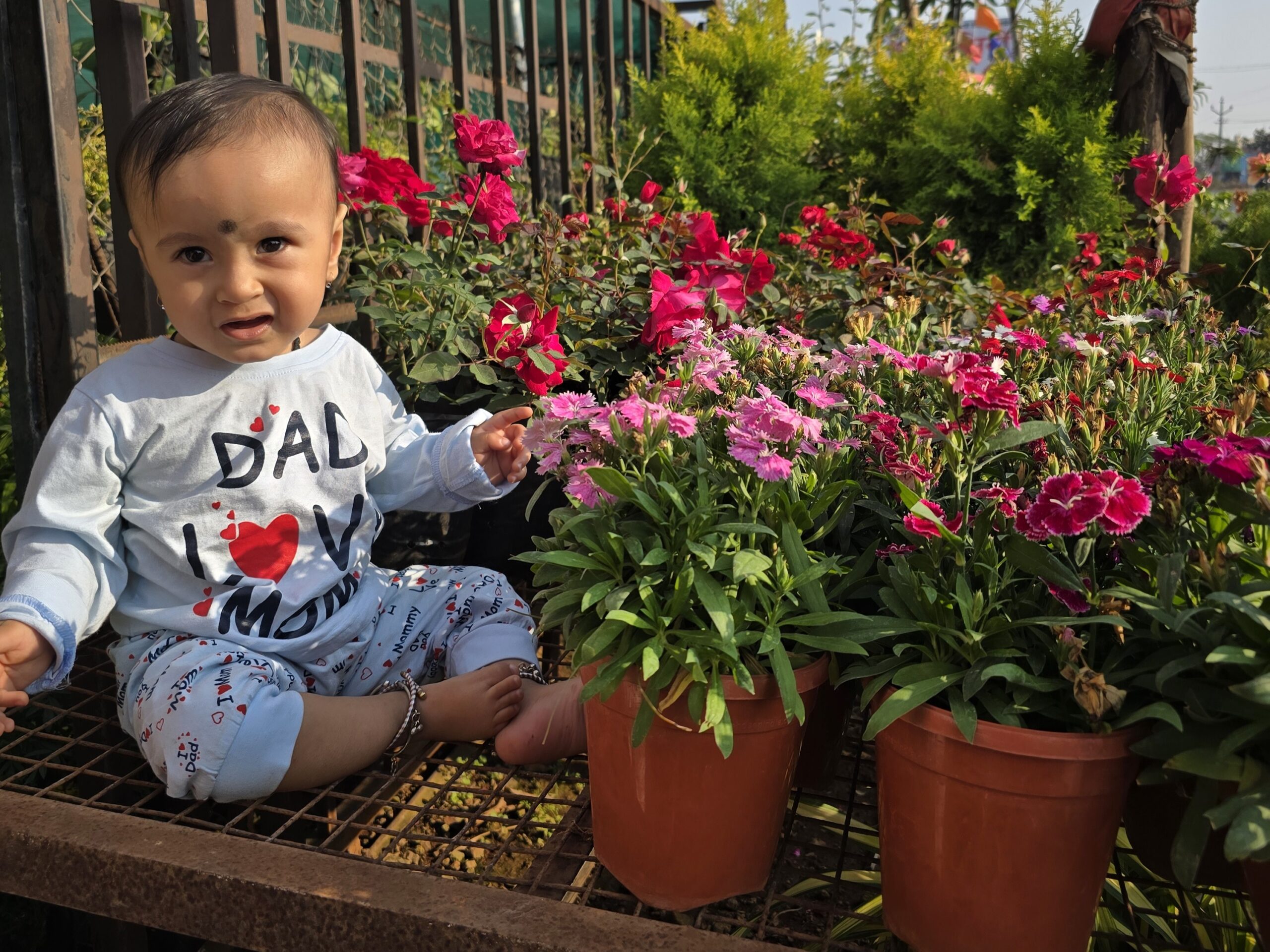 Arjun with flowers