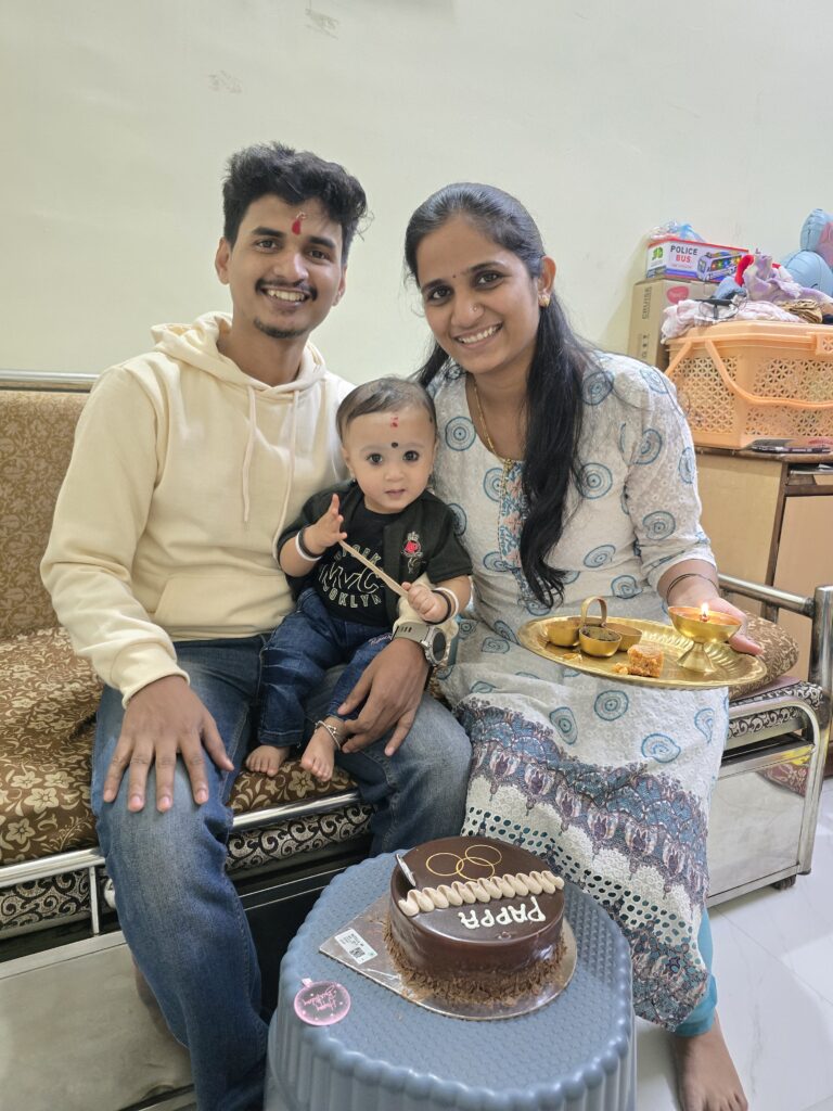 Arjun with parents